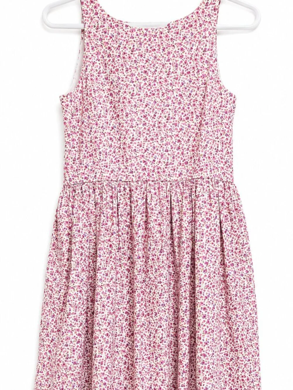 Polo Ralph Lauren Girls Size 14 Pink Floral Cotton Fit & Flare Dress Button Back